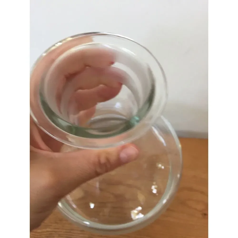 Vintage Romanian Crystal Glass Danish Modern Design Wine Decanter Carafe 10.5